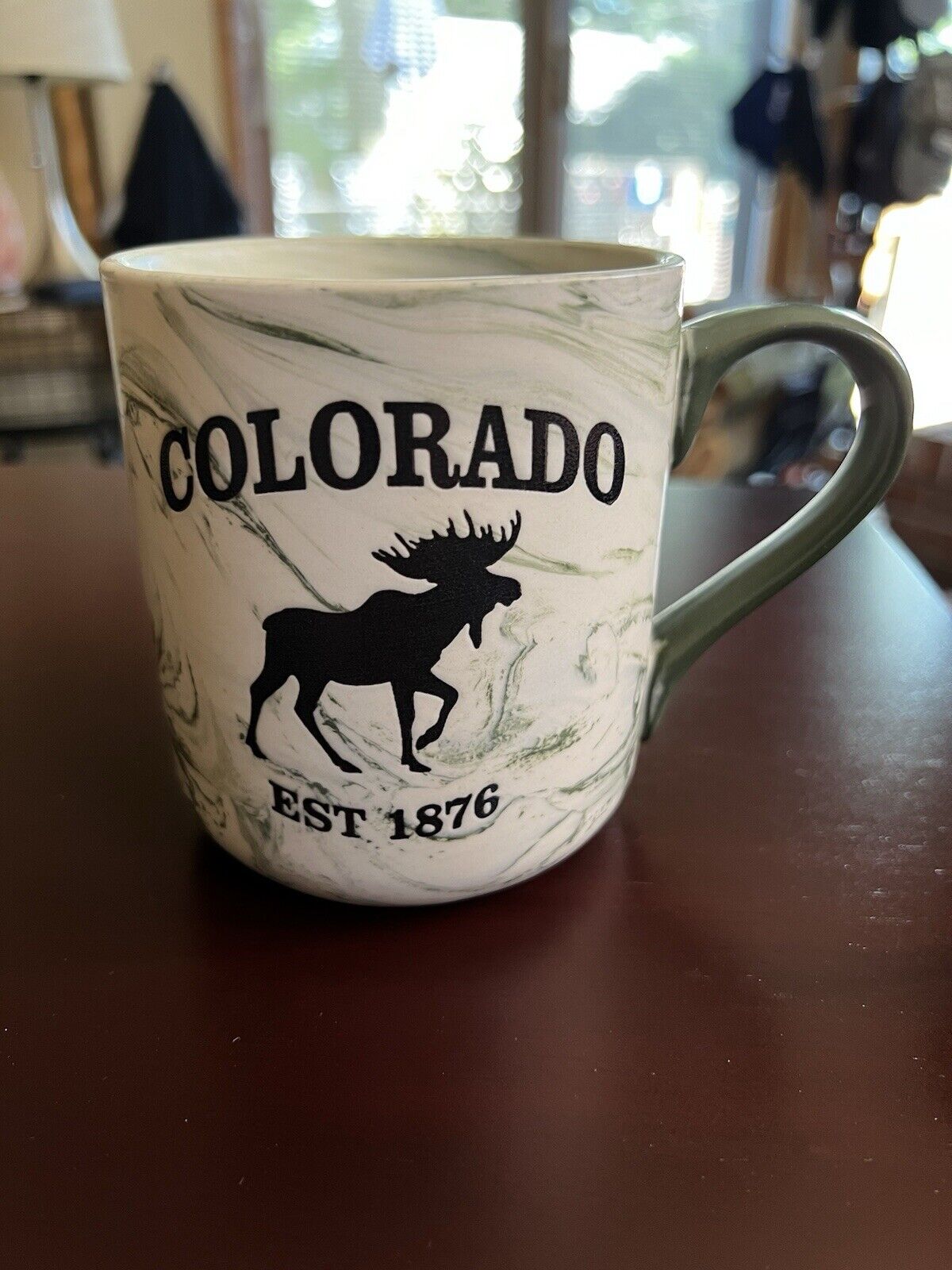 Colorado Est 1876 Marble Green Pattern Coffee Mug Cup 16 oz