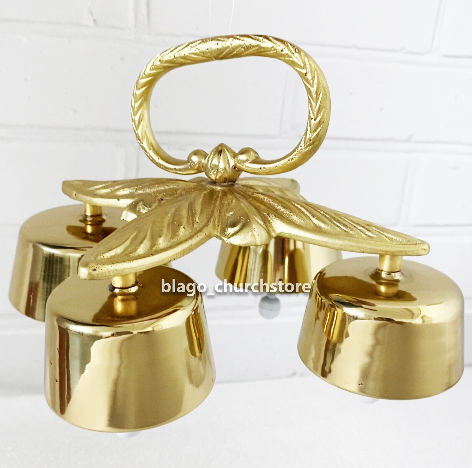 Traditional Handheld Church Bell Brass 4 Tones Manual Bell