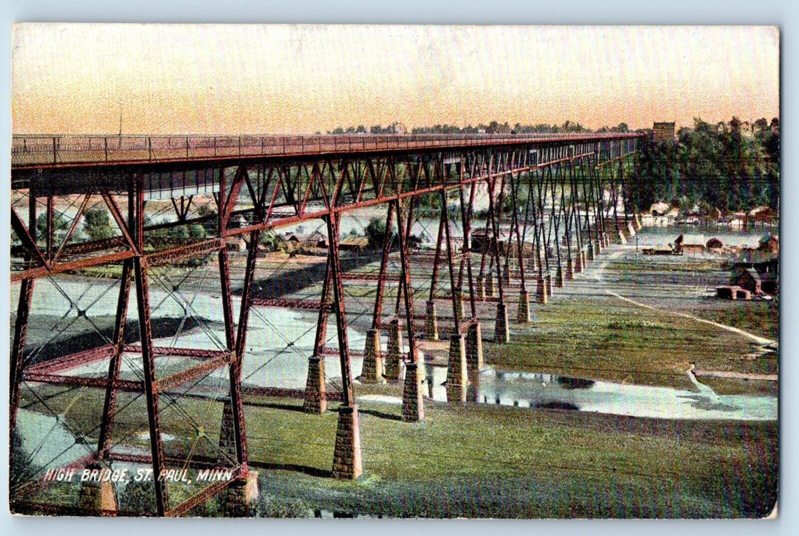 St. Paul Minnesota MN Postcard High Bridge Exterior View c1905 Vintage Antique