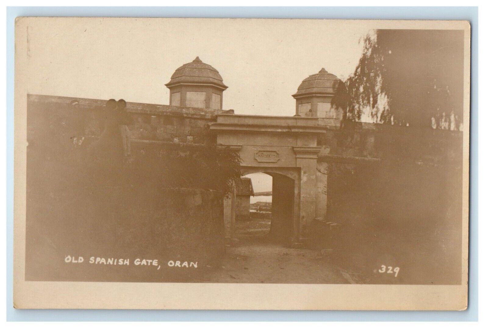 c1920\'s Old Spanish Gate At Oran Algeria RPPC Photo Unposted Vintage Postcard