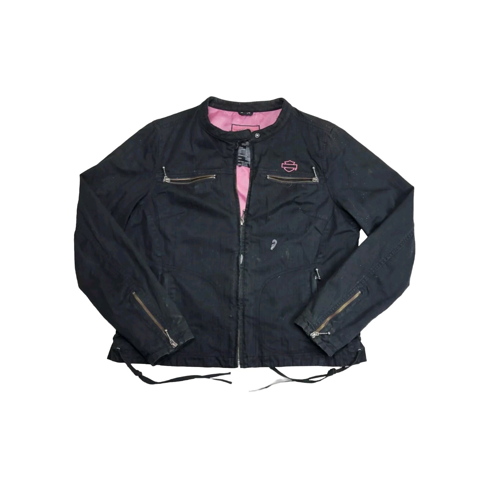 Vintage Harley Davidson Biker Jacket Women's Size XL Lined Pink