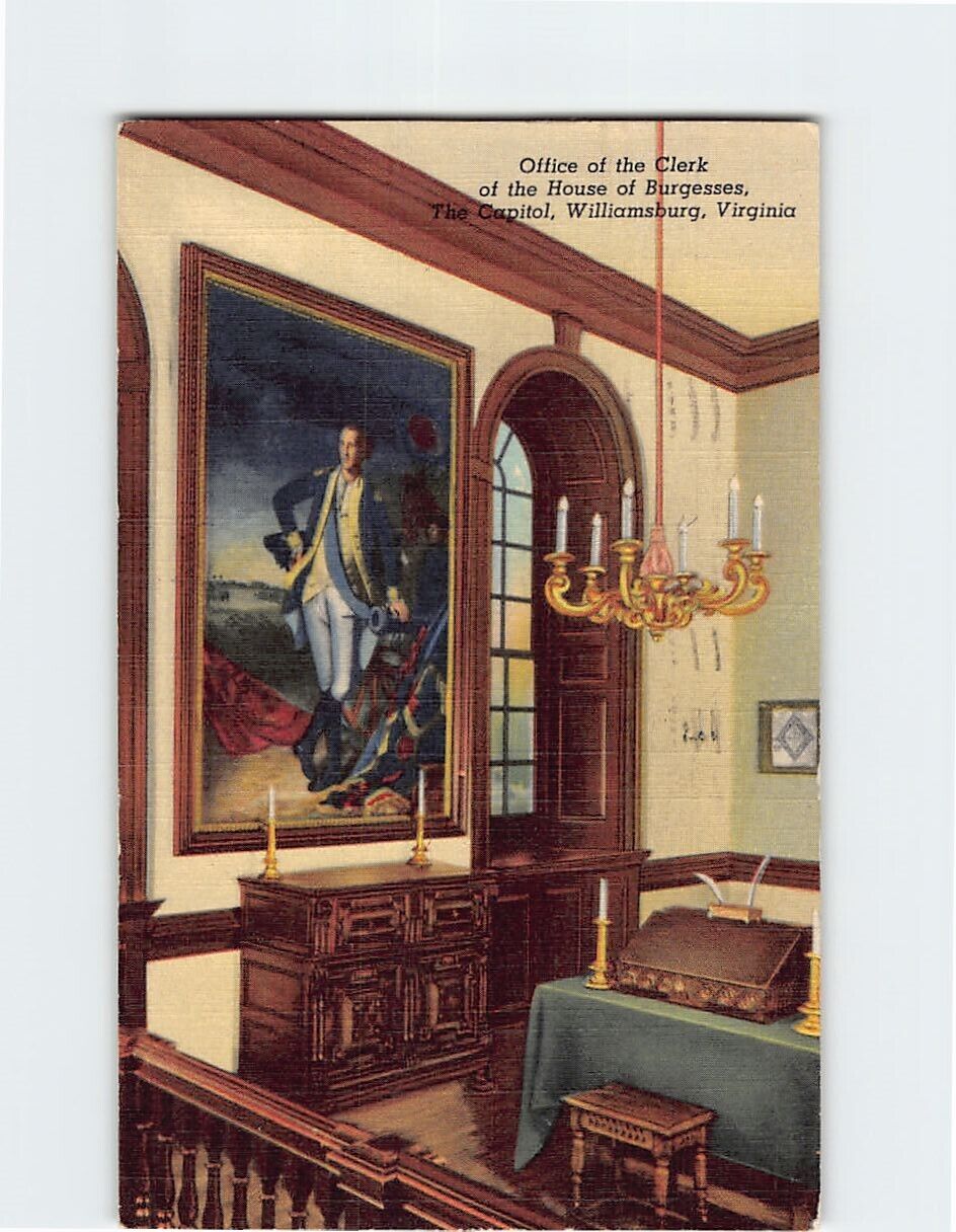 Postcard Office of the Clerk The Capitol Williamsburg Virginia USA