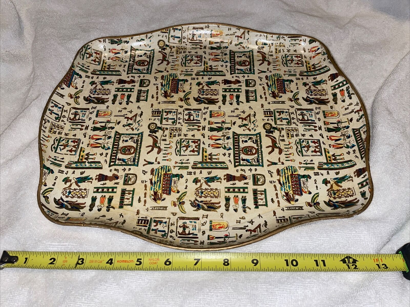 Vintage 1960s Alfred E. Knobler Pressed Paper Mache Serving Tray 12x14 Inch