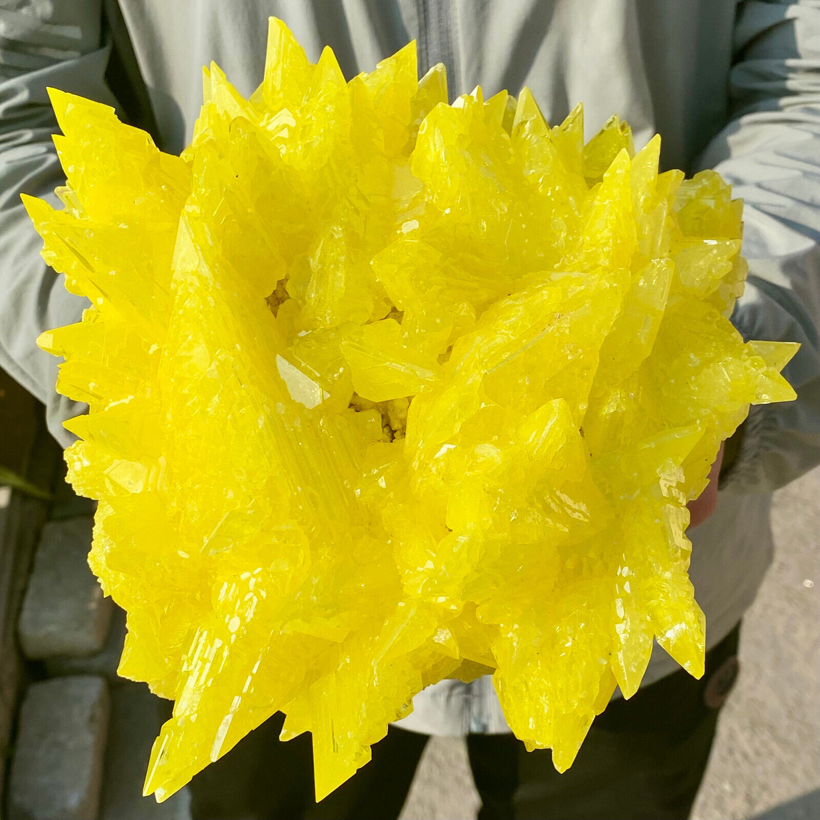 5.48LB  Rare yellow sulfur crystal quartz crystal mineral specimen