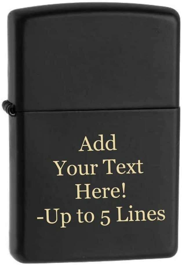 Zippo Lighter - Personalized Message Engrave Black Matte Windproof Lighter #218