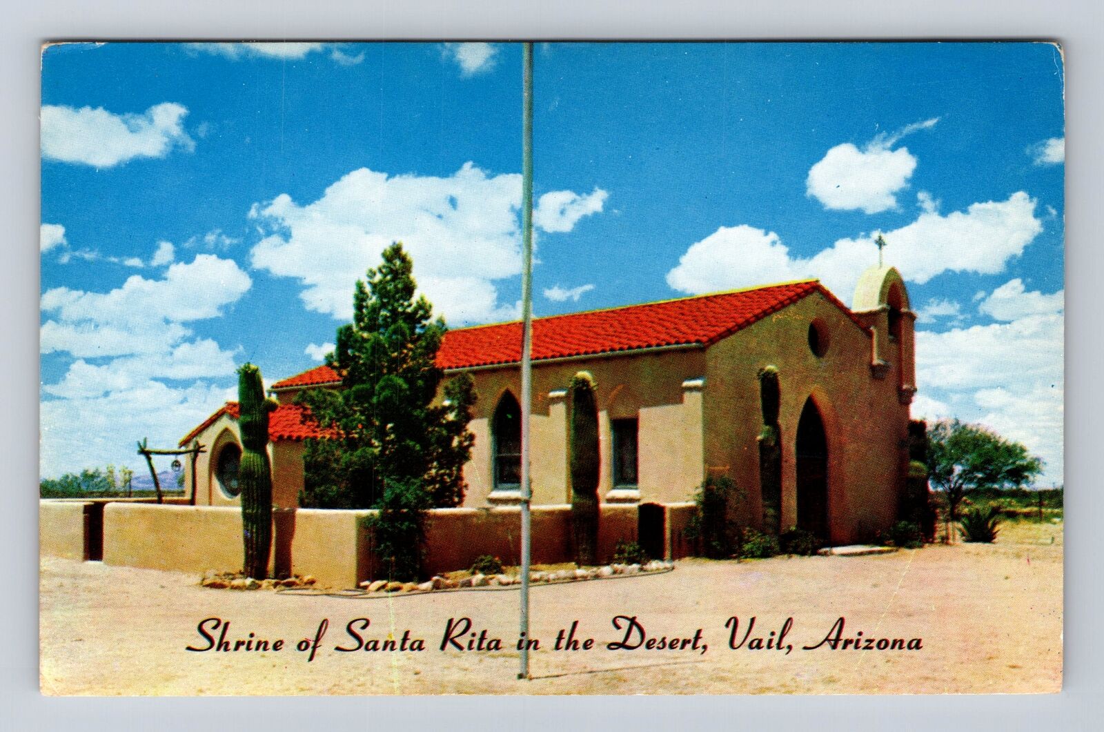 Vail AZ-Arizona, Santa Rita in Desert, Catholic Shrine, Vintage Postcard