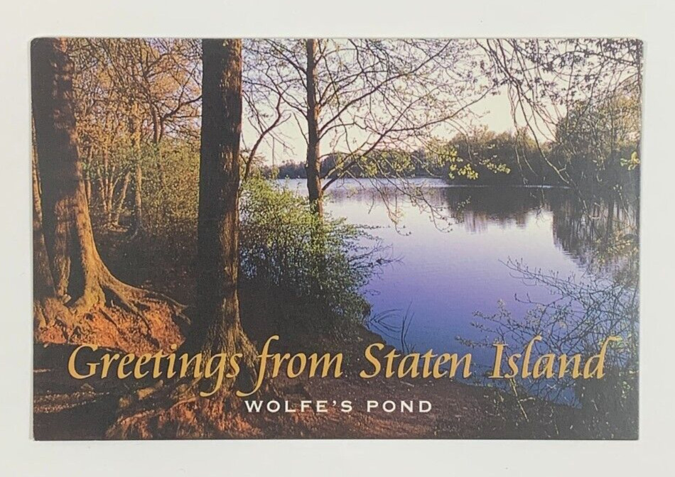 Greetings from Staten Island Wolfes Pond New York Postcard 2003 Unposted