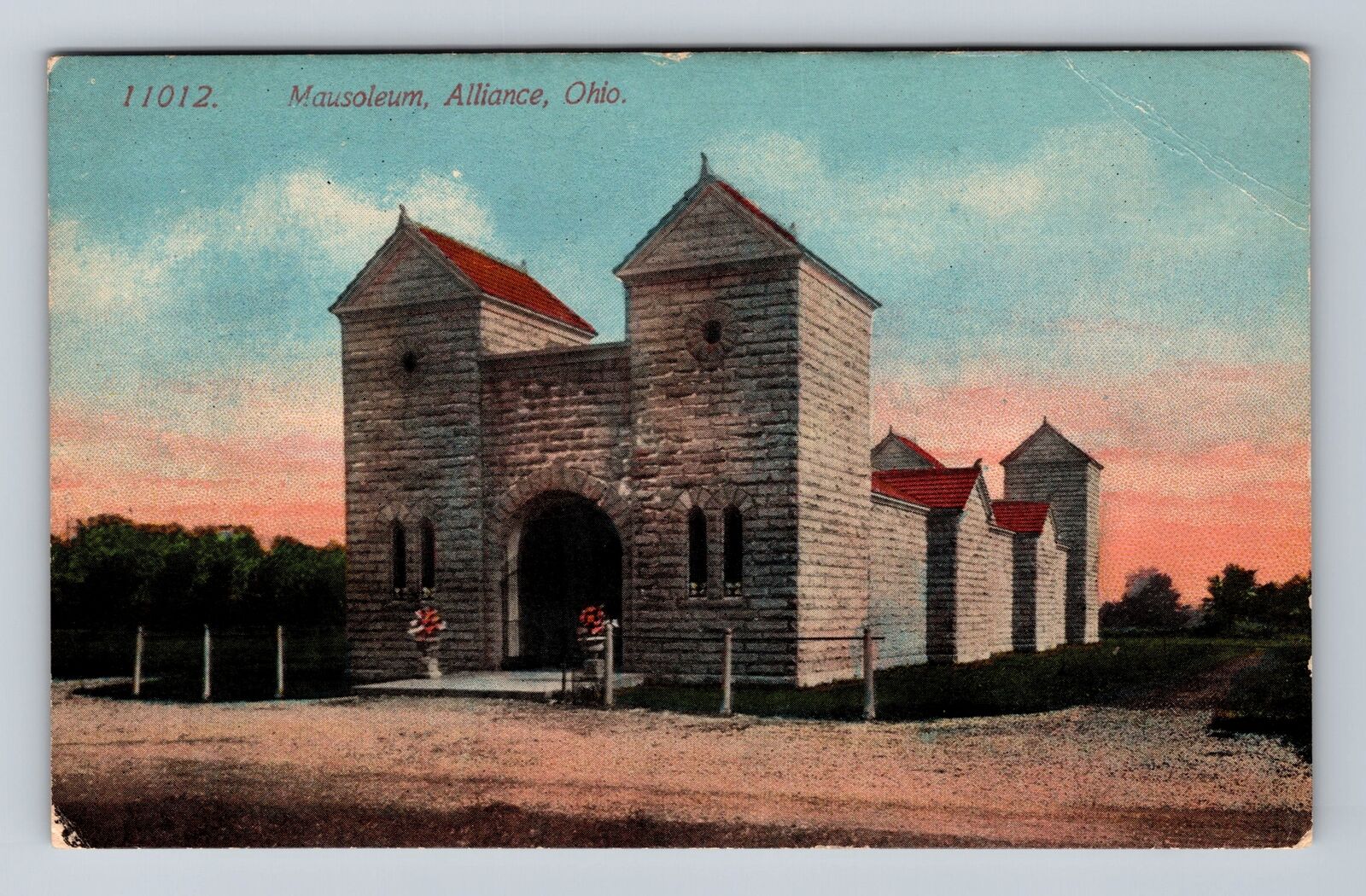 Alliance OH-Ohio, Scenic Panoramic View Mausoleum, Antique Vintage Postcard