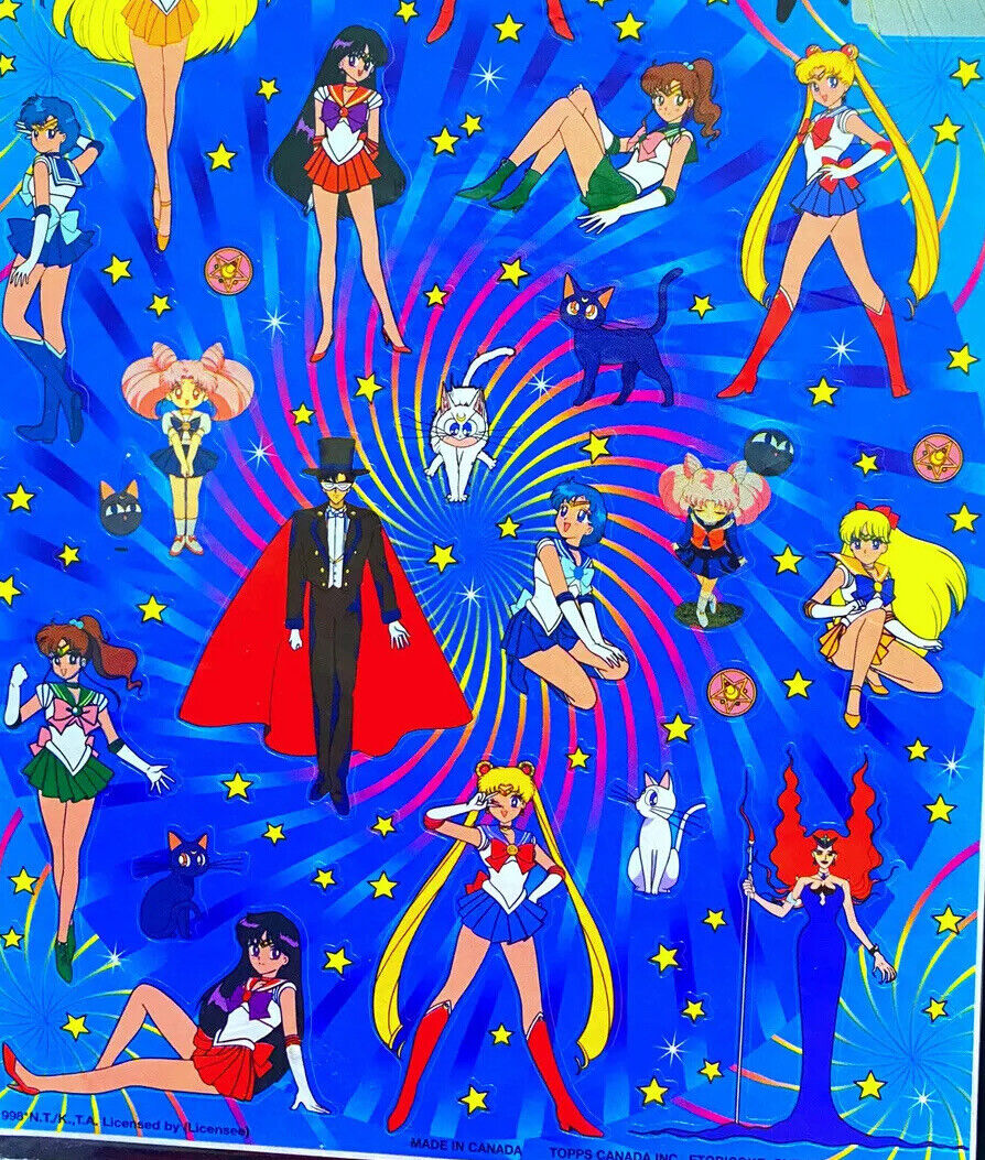 Rare Vintage Sailor Moon STICKERS 1990s Psychedelic