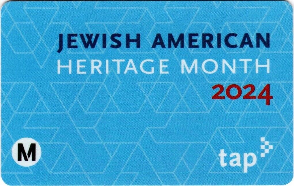 Metro TAP Card Jewish American Heritage Month 2024 Subway Bus Train Transit Card