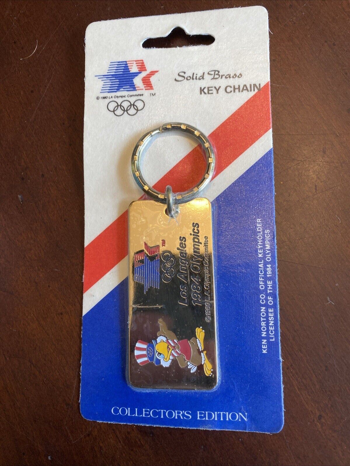 Vintage 1984 Olympic Games Brass Keychain 23rd Olympiad Los Angeles