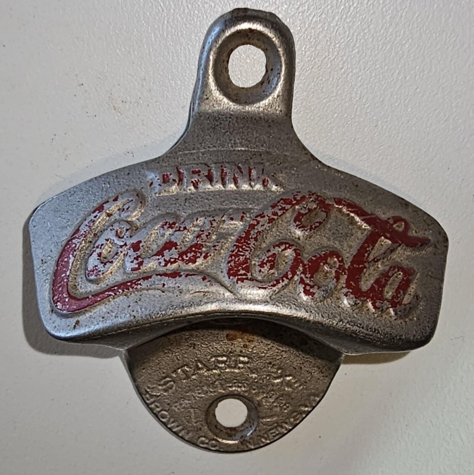 VINTAGE ORIGINAL 1940s Coca Cola Bottle Opener STARR X Brown Co Antique PATINA