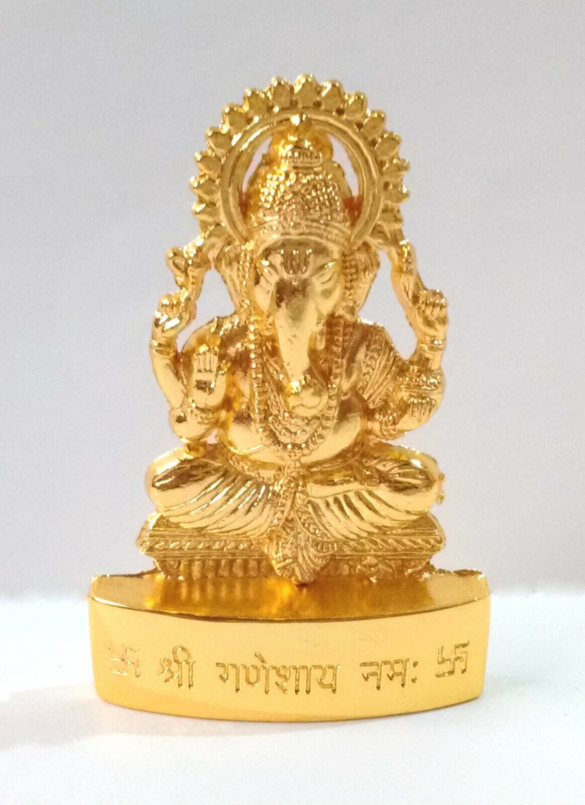 Ganesh Idol Ganpati Murti Statue Om Lord Hindu God Mixed Metal 6.5 cm Height