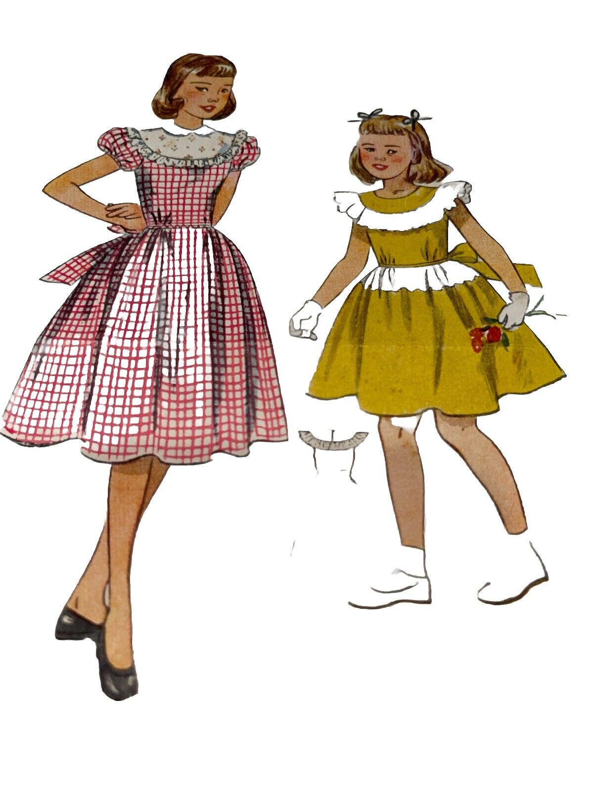 1940s sewing pattern Simplicity Primer Dimdl Skirt Girls Size 8 Unused