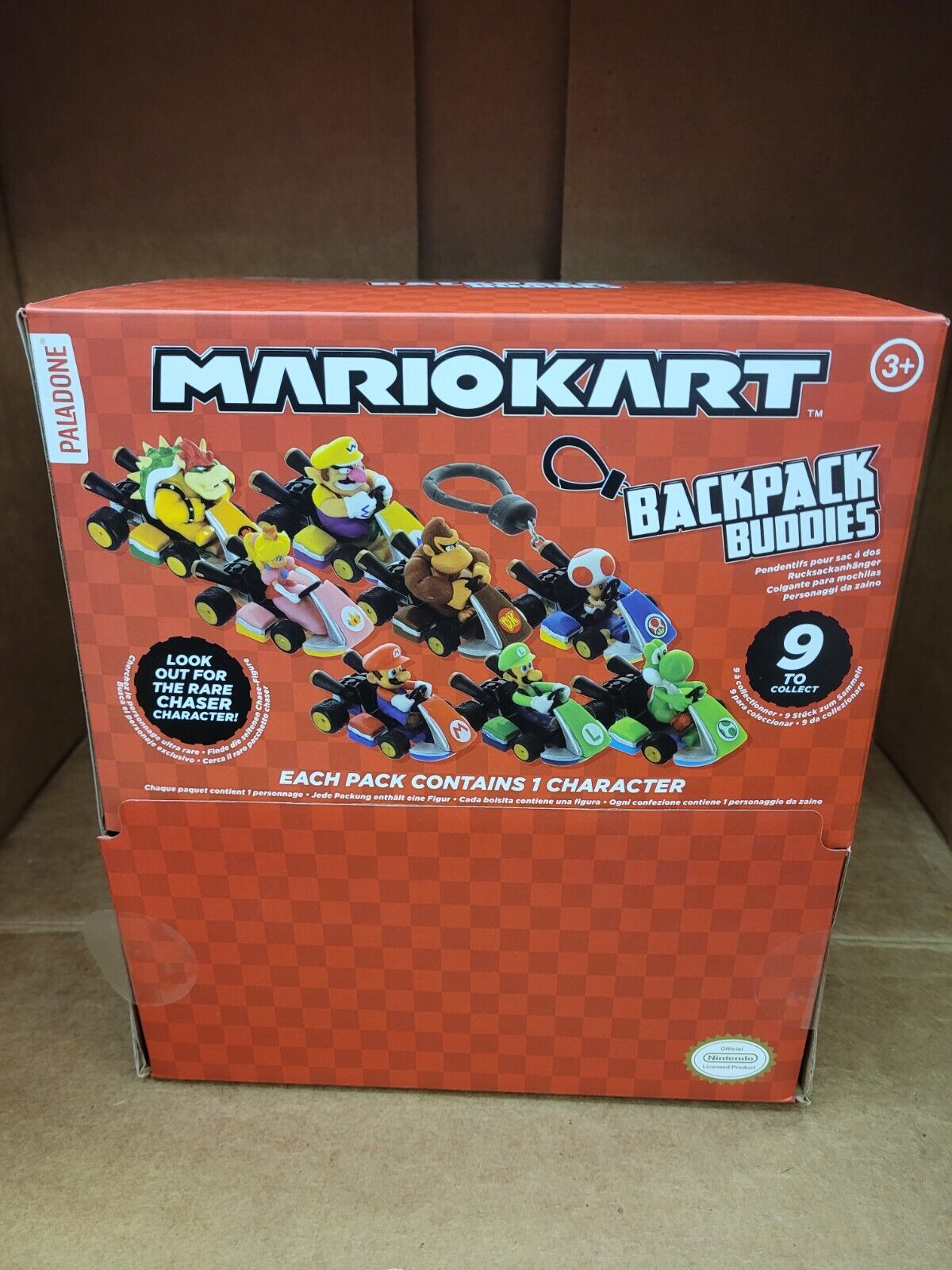 ONE BOX OF 24 PIECES MARIO KART KEYCHAIN BLIND BAG 9 TO COLLECT NEW