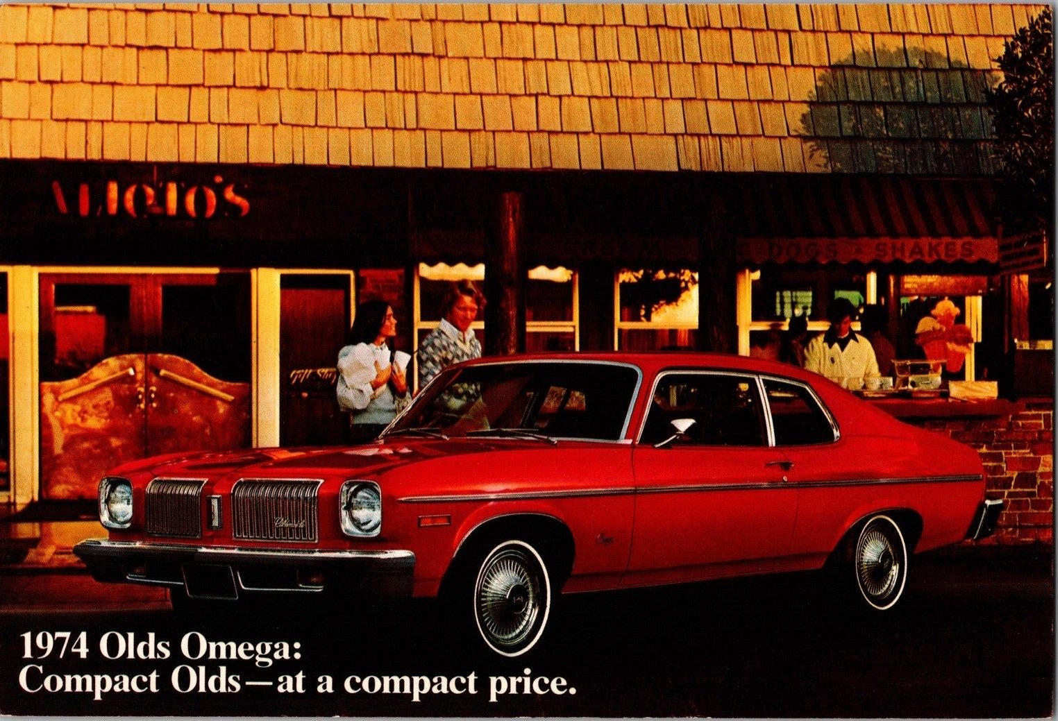 Vintage 1974 Oldsmobile Omega Paul Bros Washington DC Oversized Dealer Postcard