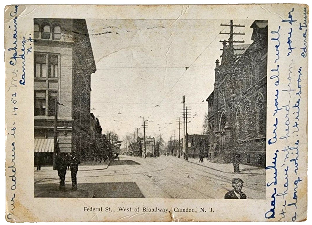 Postcard Federal St., West of Broadway 1452 Ephraim Ave. Camden, N.J.  1906 RPPC