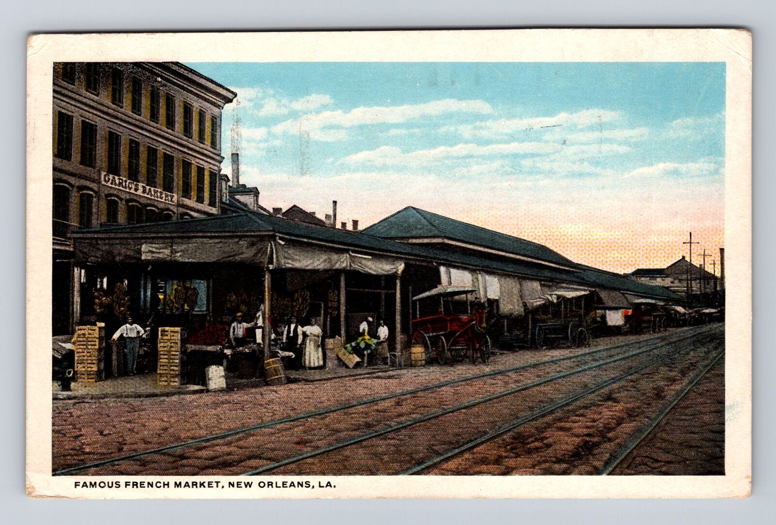 New Orleans LA-Louisiana, Famous French Market, Vintage c1921 Souvenir Postcard