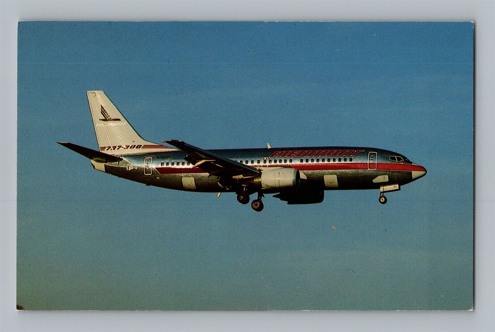 Aviation Airplane Postcard Piedmont Airlines Boeing 737-301 AT3