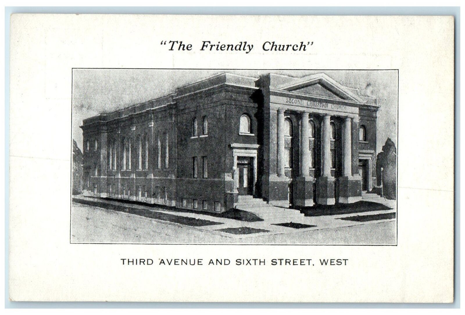 c1910's The Friendly Church Exterior Roadside Cedar Rapids Iowa IA Postcard