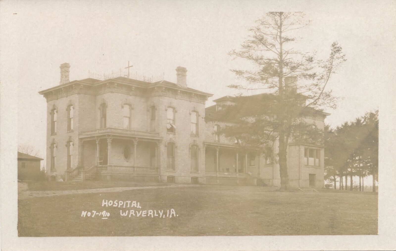 WAVERLY IA – Hospital Real Photo Postcard rppc