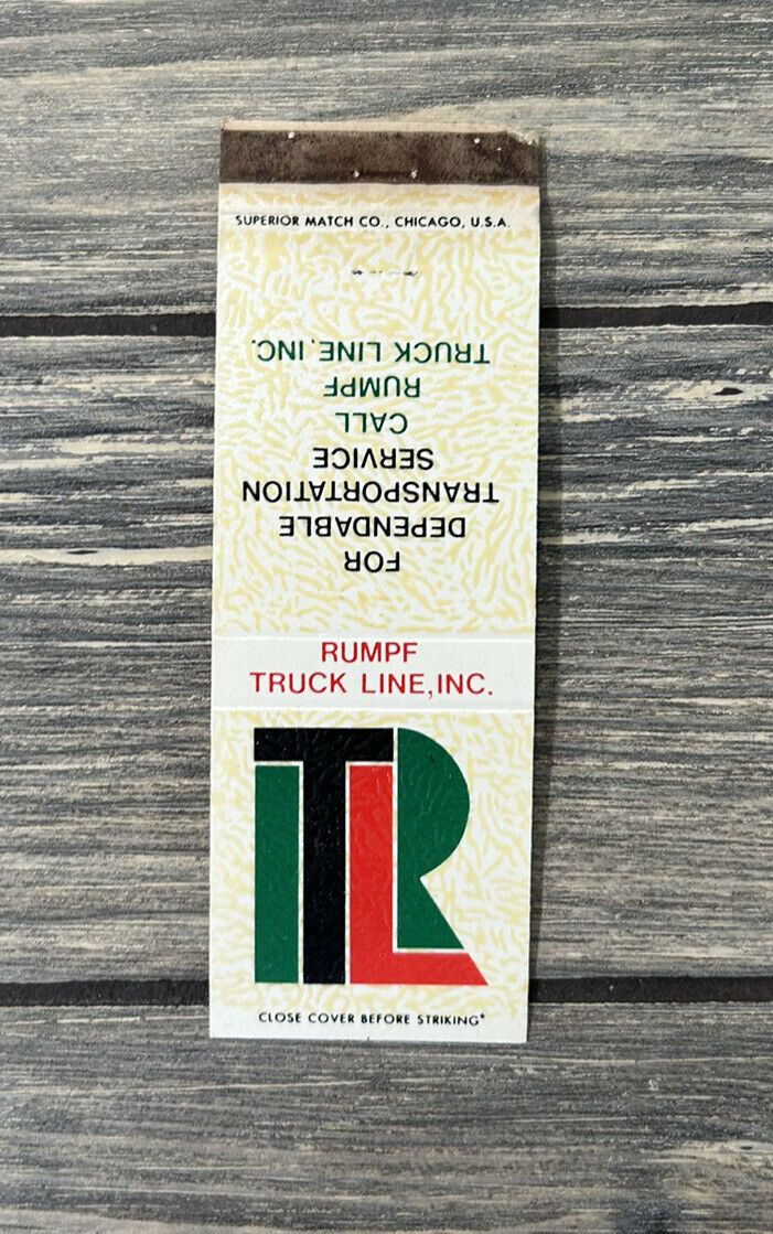 Vintage Rumpf Truck Line Inc Matchbook Cover Ad 