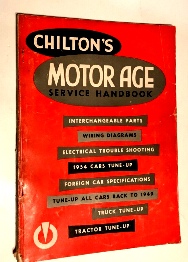 1954 CARS CLINTON\'S MOTOR AGE SERVICE HANDBOOK PARTS, WIRING DIAGRAM   152 PAGES