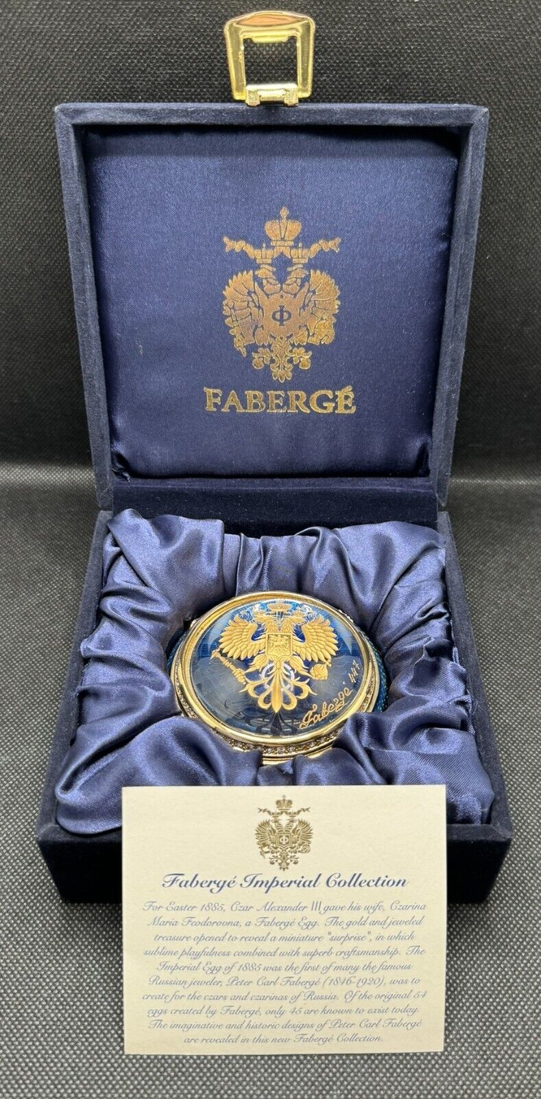 Faberge Imperial Collection Coronation Paperweight Blue #447 Enamel Ltd Edition