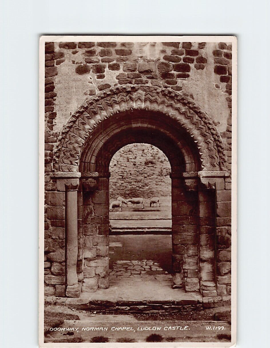 Postcard Doorway Norman Chapel Ludlow Castle Ludlow England