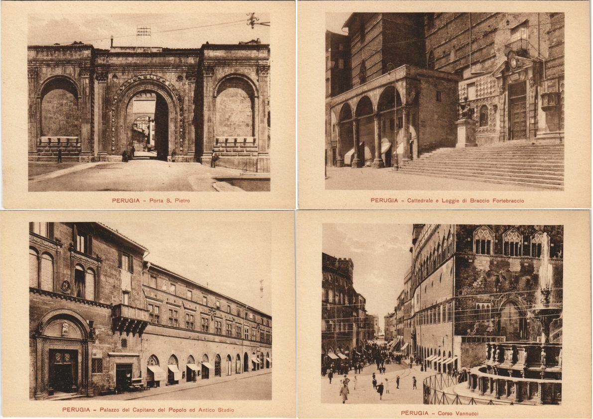 PERUGIA ITALY 22 Vintage BIG SIZE Postcards ca.1930 (L3468)