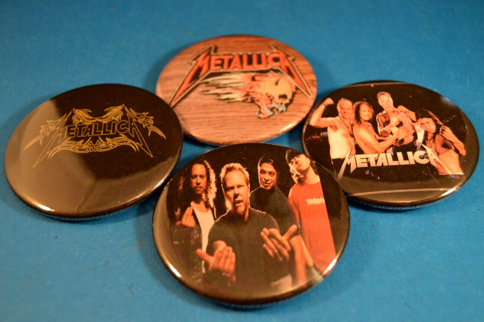 Lot of 5:  4 Assorted METALLICA BUTTONS  pins pinbacks badges Metal MUSIC 2 1/4