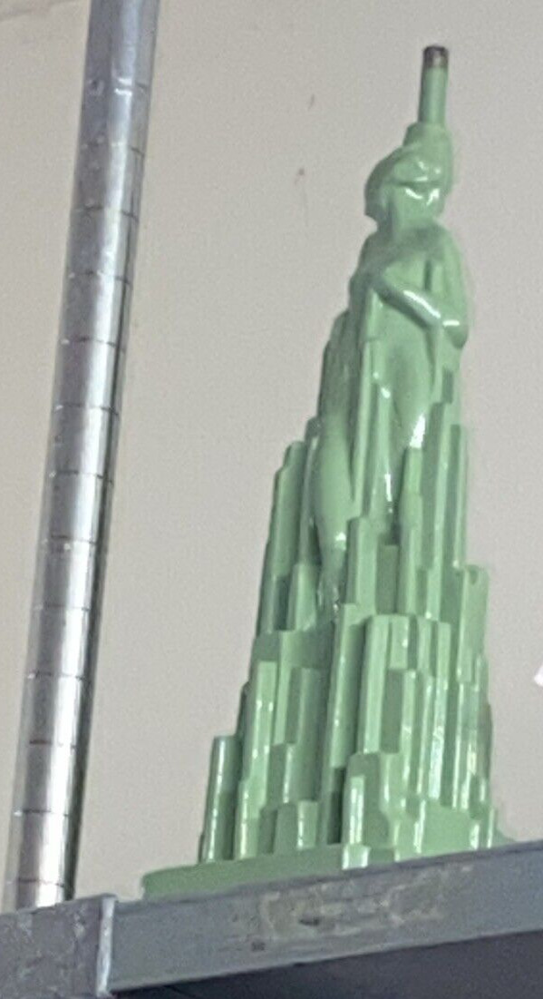 Frankart spirit of modernism art deco lamp in GREEN all metal made in the USA