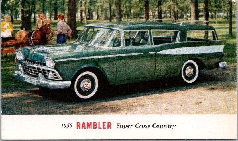 1959 AMC RAMBLER Car Advertising Postcard \