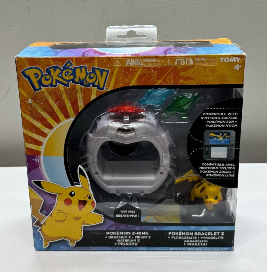 TOMY Pokemon Z Ring Bracelet Pikachu Figure Nintendo 3DS 2DS Sun Moon New