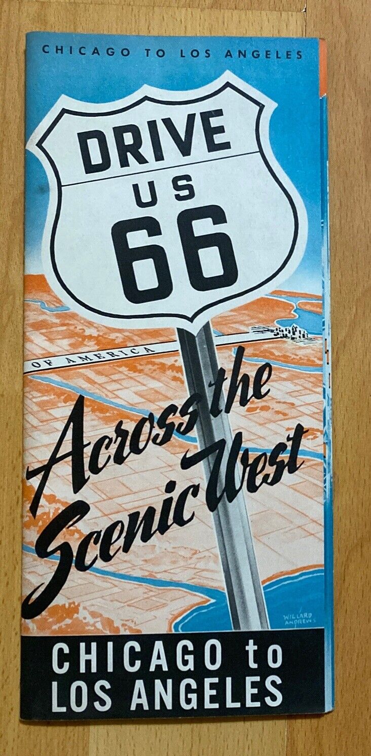 Vintage Drive Route 66 AcrossThe Scenic West Folder Brochure Photos Map