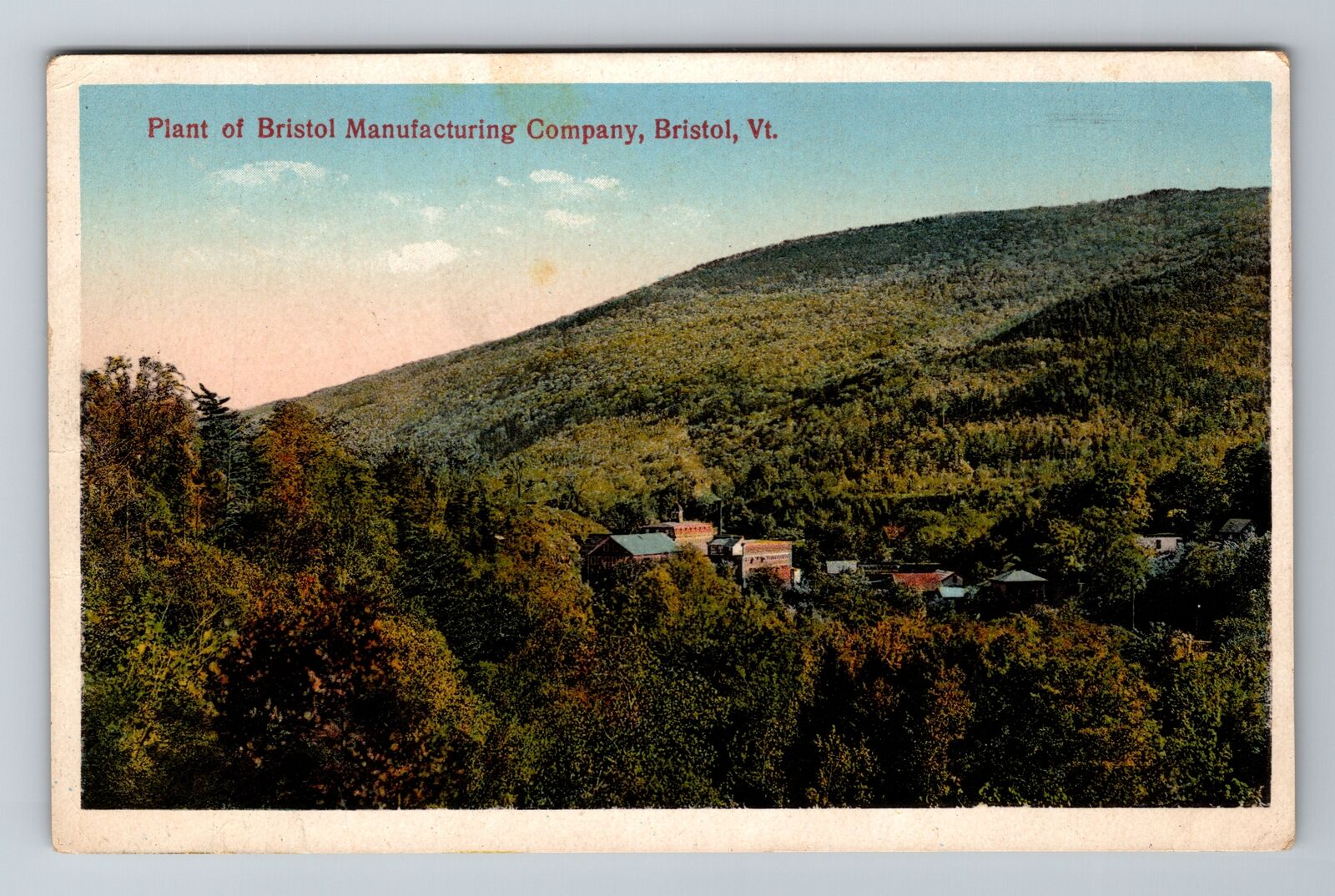 Bristol VT-Vermont, Plant Of Bristol Manufacturing Company, Vintage Postcard