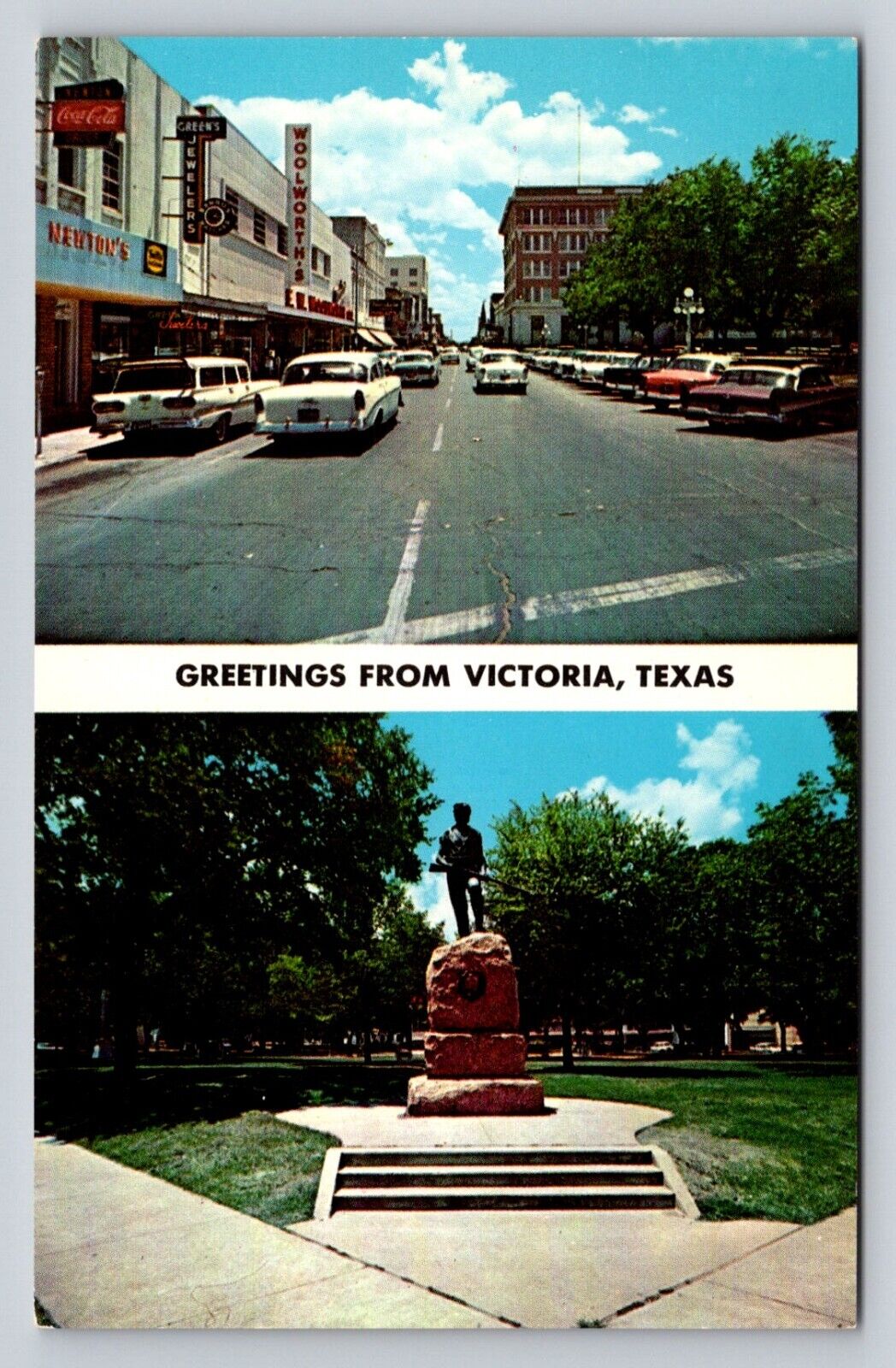 c1960s Downtown Monument Woolworth Greetings From Victoria Texas P835