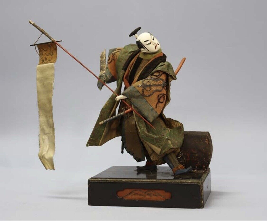 Japanese Antique Takeda doll “Matchlock gun and flag bearer”-Late Edo period