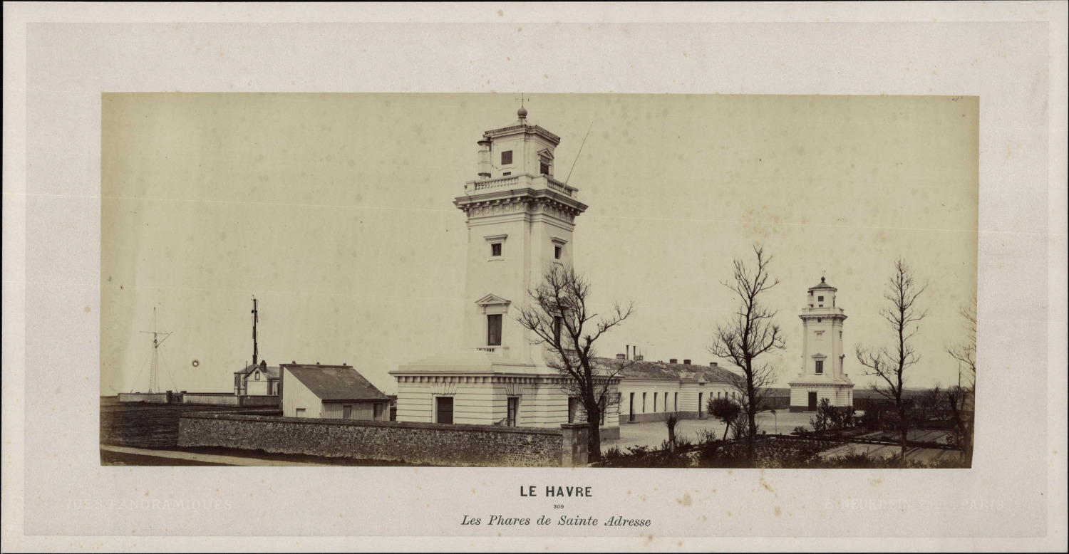 Neurdein, France, Le Havre, Les Phares de Saint-Adresse, ca.1875, vintage print