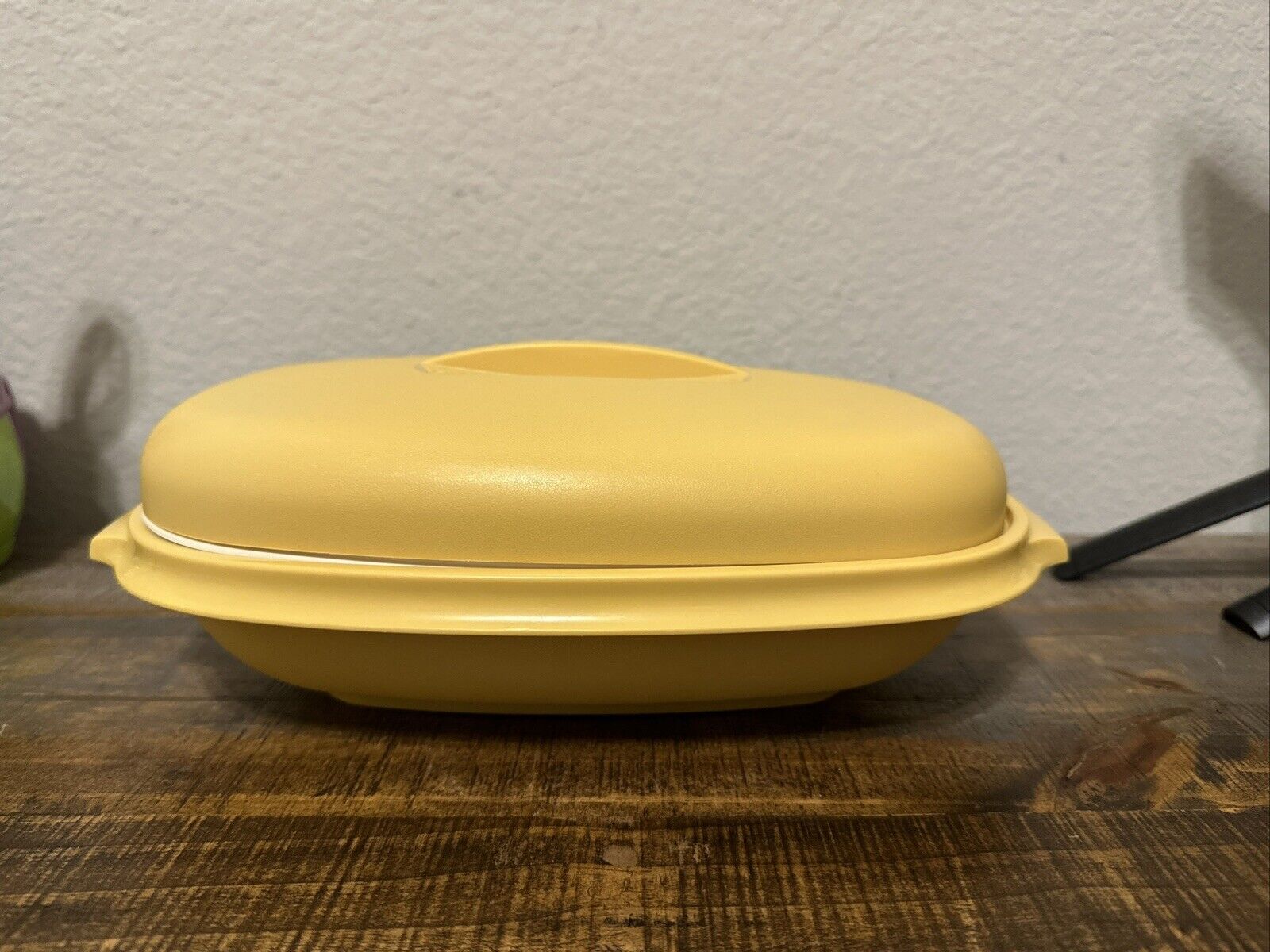 Vintage Tupperware Harvest Gold 4pc Steamer Serving Bowl 1273-6 & 1274-6 Oval