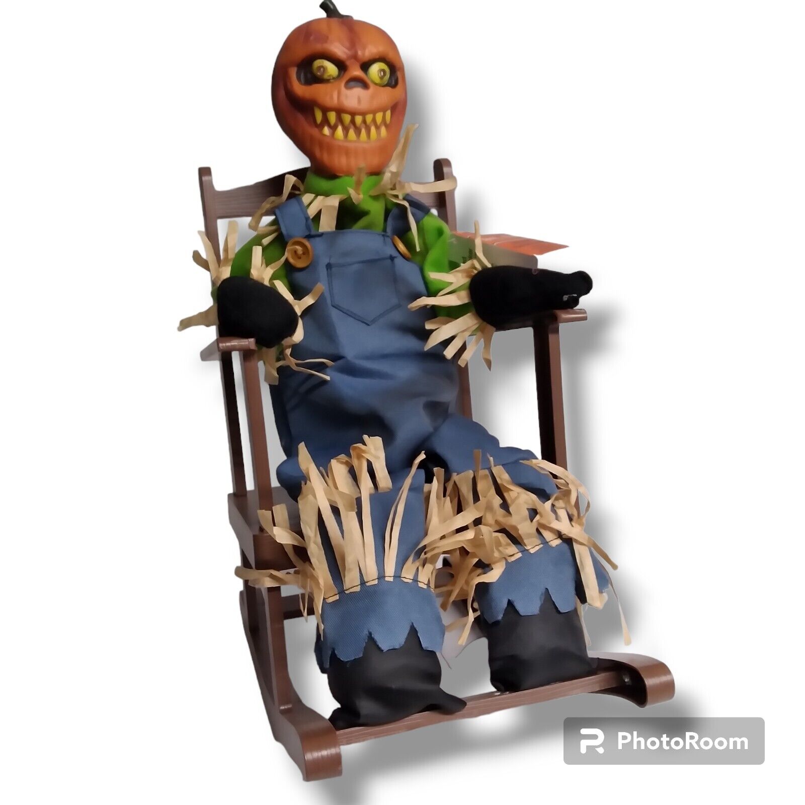 SPOOKY VILLAGE Animated Haunted Halloween Rocker Pumpkin Head Brand New