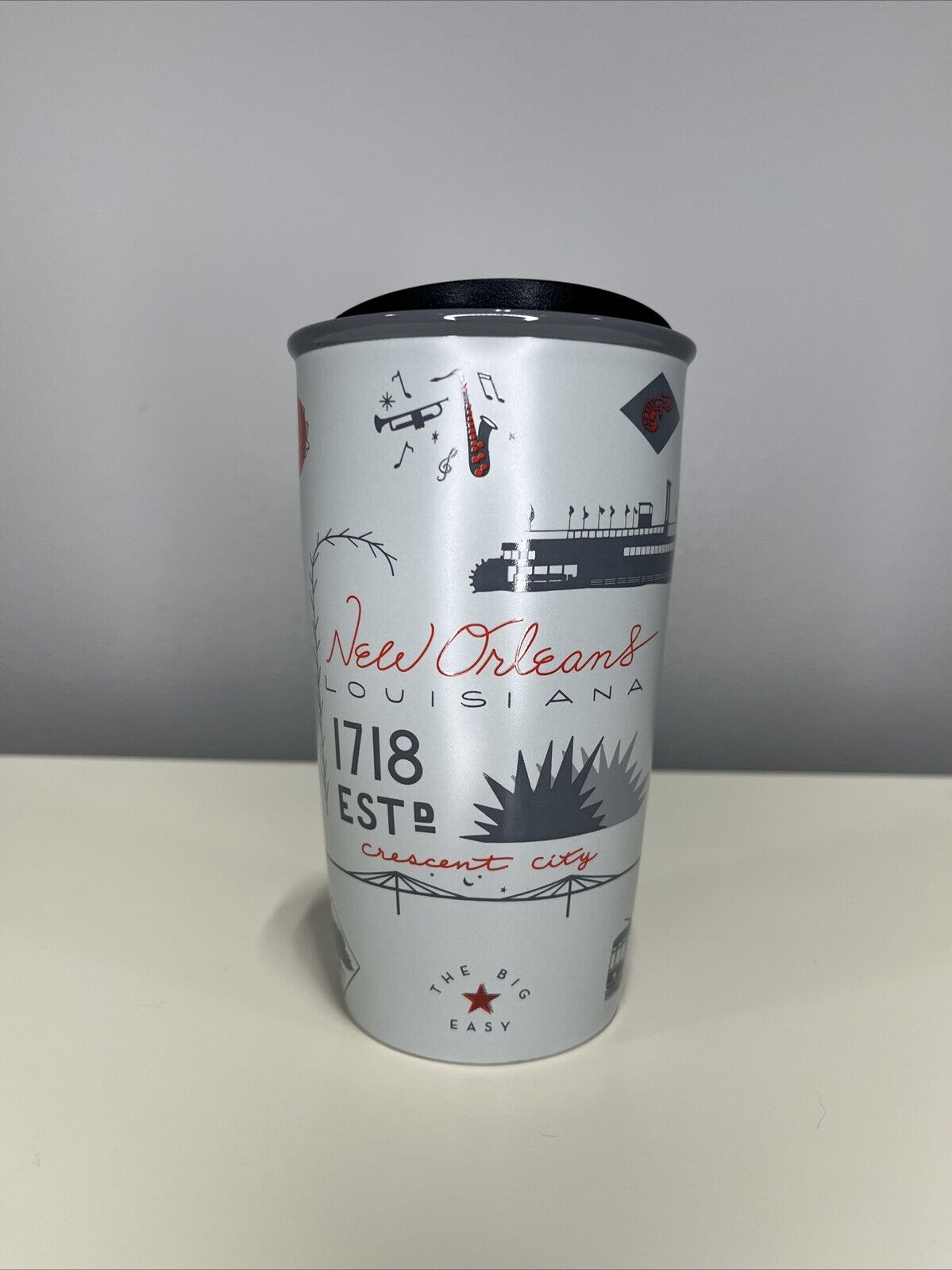 Starbucks Gray and Orange New Orleans Louisana 12 oz. Ceramic Cup Very Rare 2018