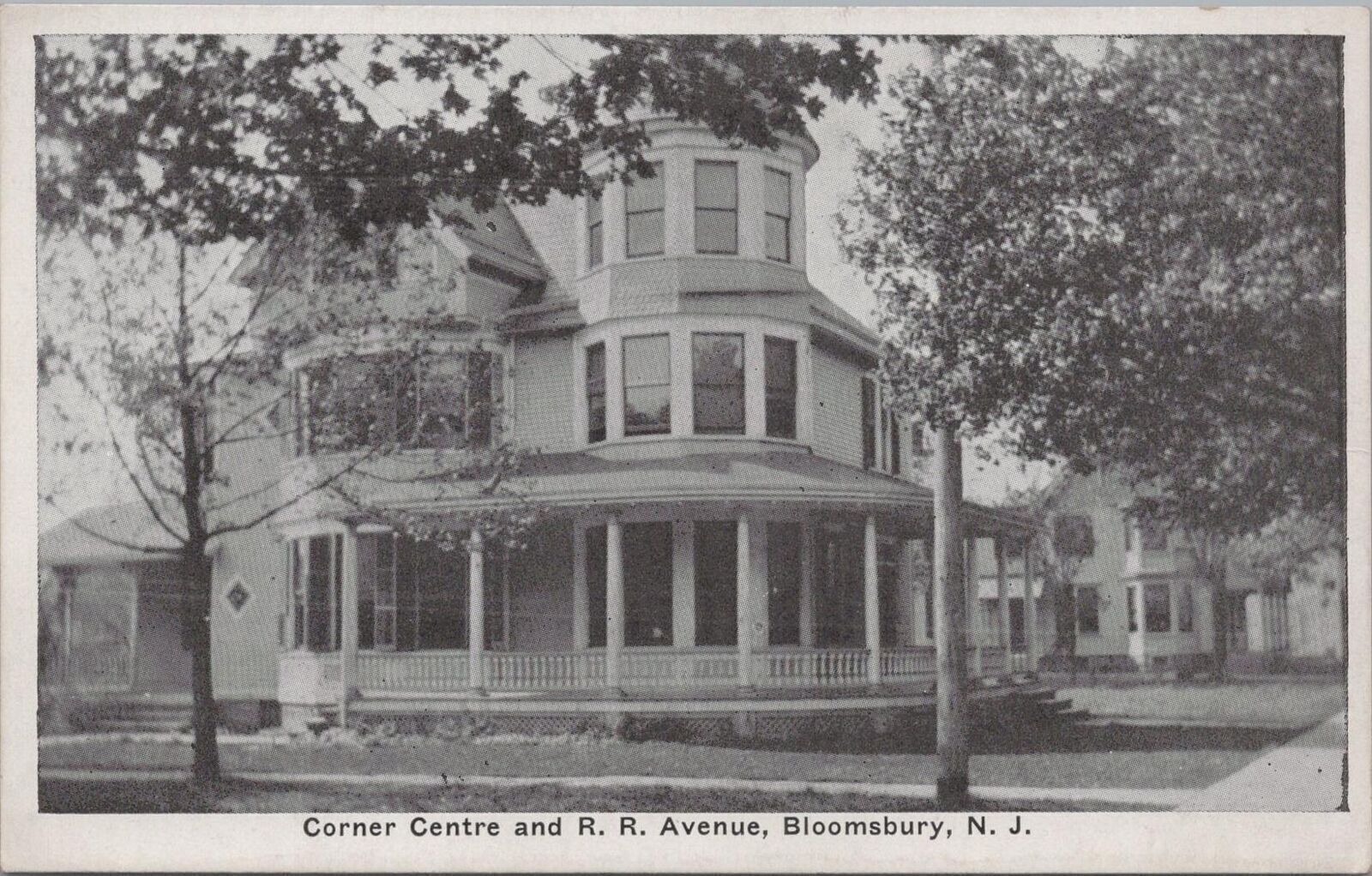 Postcard Corner Centre and RR Avenue Bloomsbury NJ 