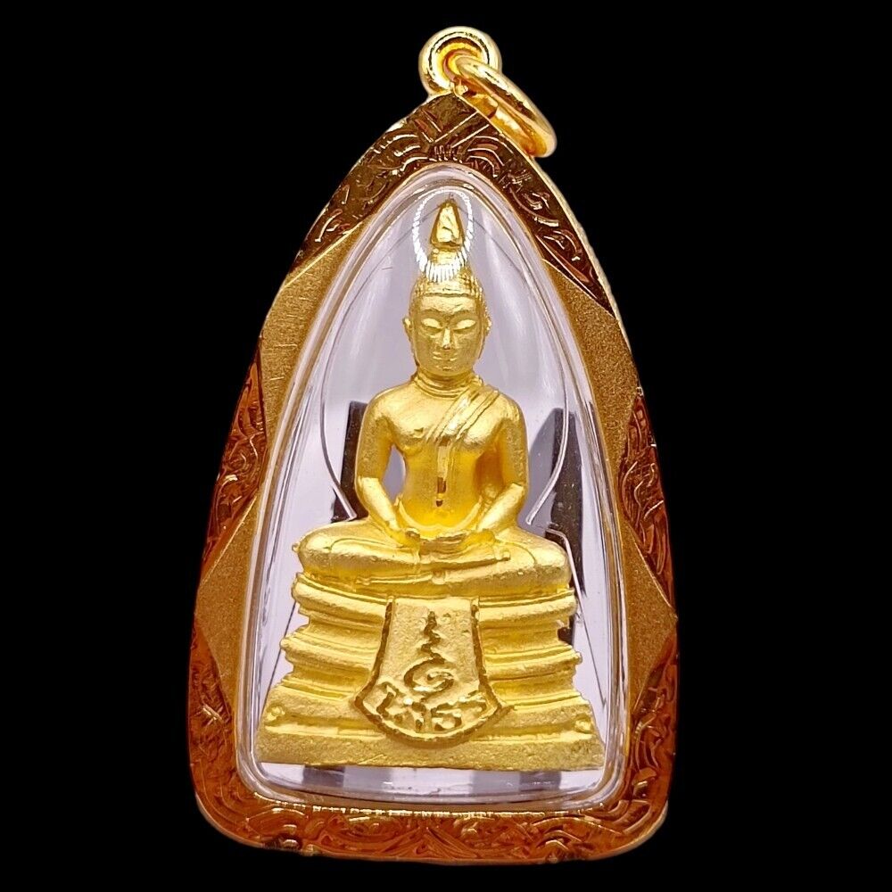Phra Sothorn Buddha Pendant Gold Micron Plated Wealthy Talisman Thai Amulet K926