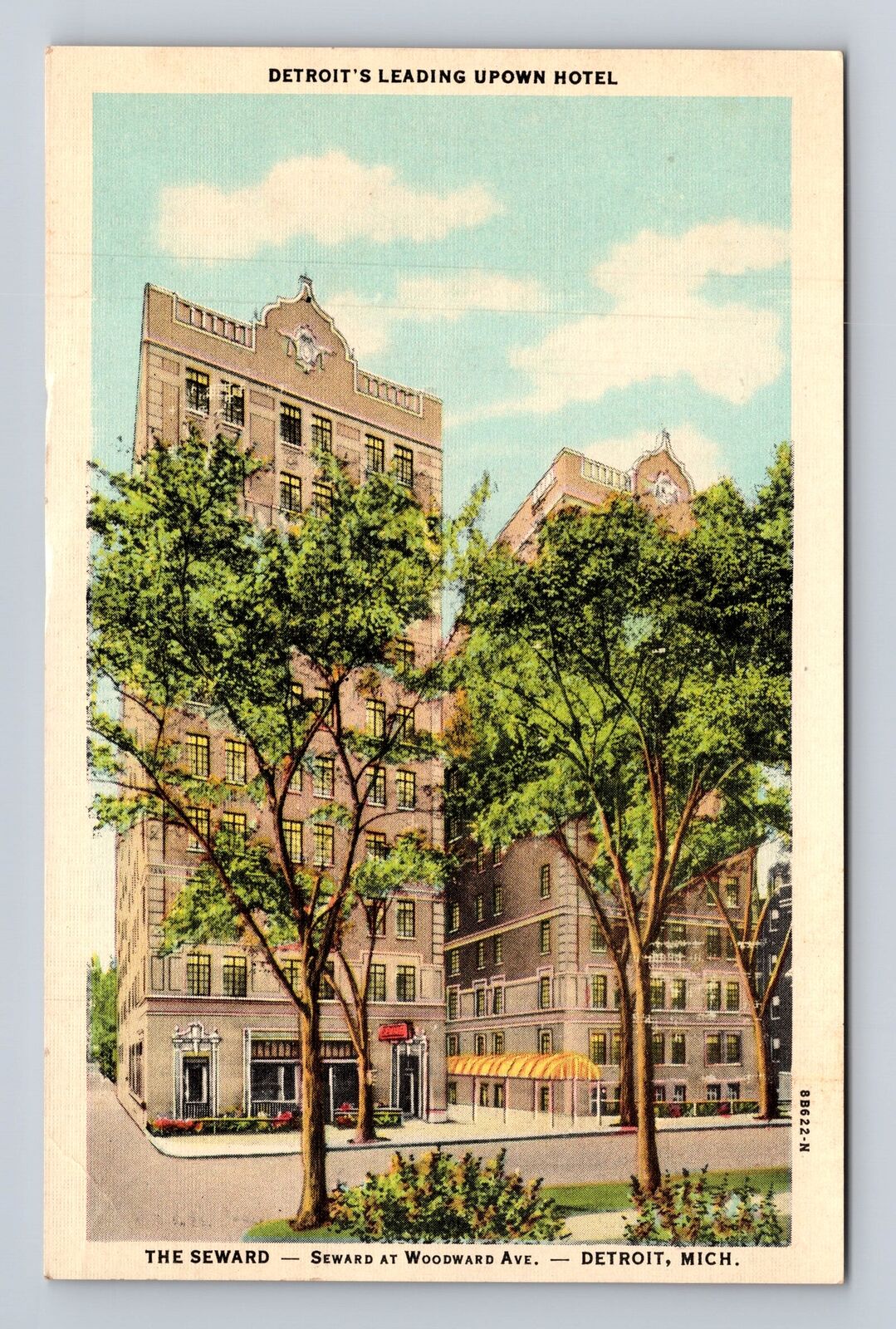 Detroit MI-Michigan, the Seward Hotel, Advertising, Antique Vintage Postcard