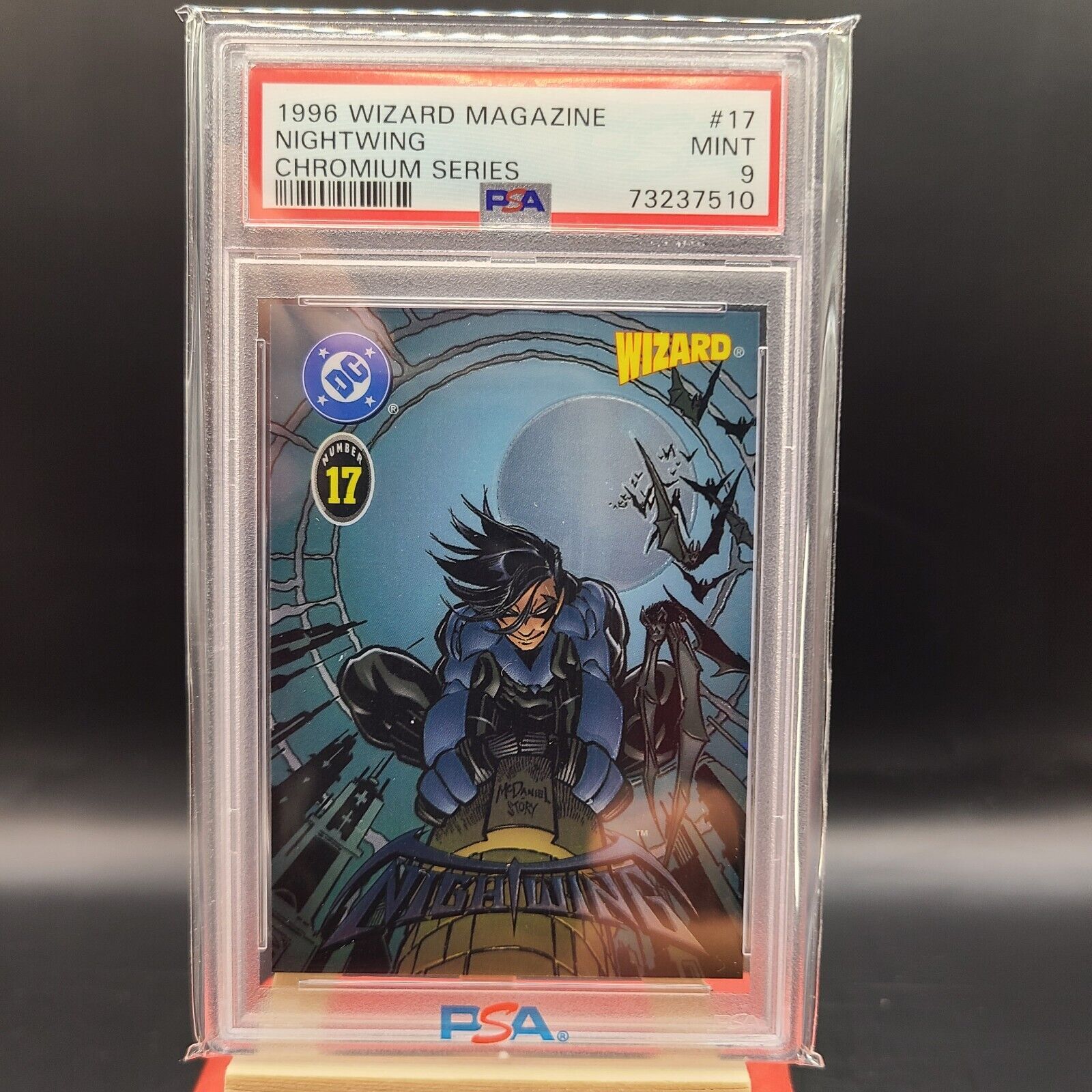 Nightwing PSA 9 Mint 1996 Wizard Magazine Chromium Series Card # 17 DC