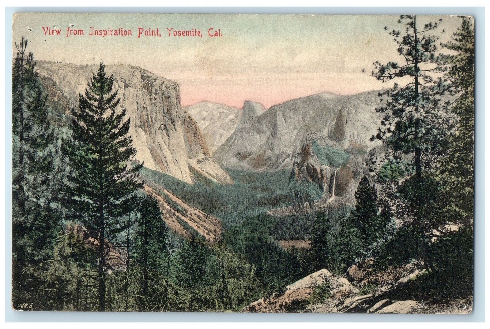 c1910's Scenic View From Inspiration Point Mountain Yosemite California Postcard