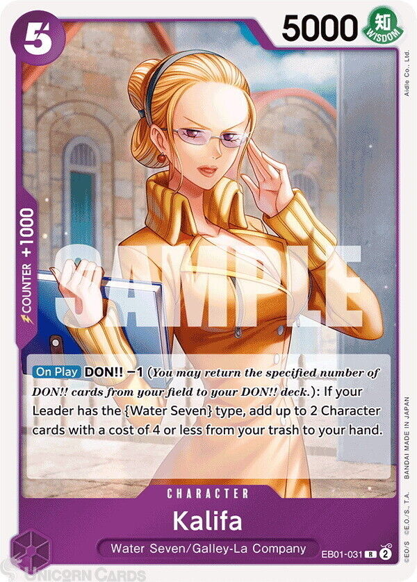 EB01-031 Kalifa : Rare Foil One Piece English TCG Card : EB01: Extra Booster - M