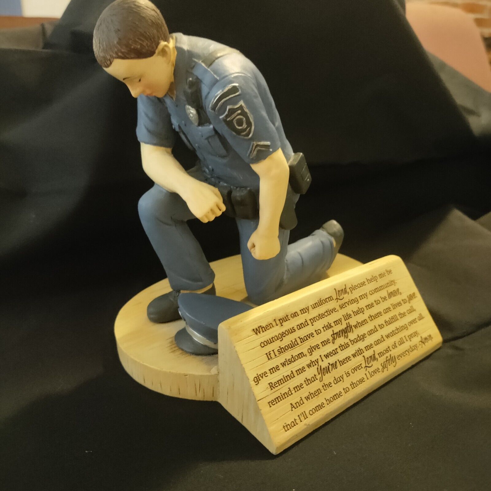 Police Officer Prayer Figurine