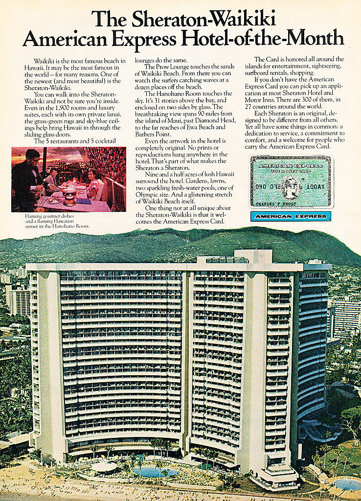 1973 Sheraton Waikiki Hawaii Hotel -  Original Advertisement Print Ad J149